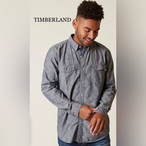 TIMBERLAND MUMFORD RIVER CAMO CHAMBRAY SHIRT Men’s XL excellent condition